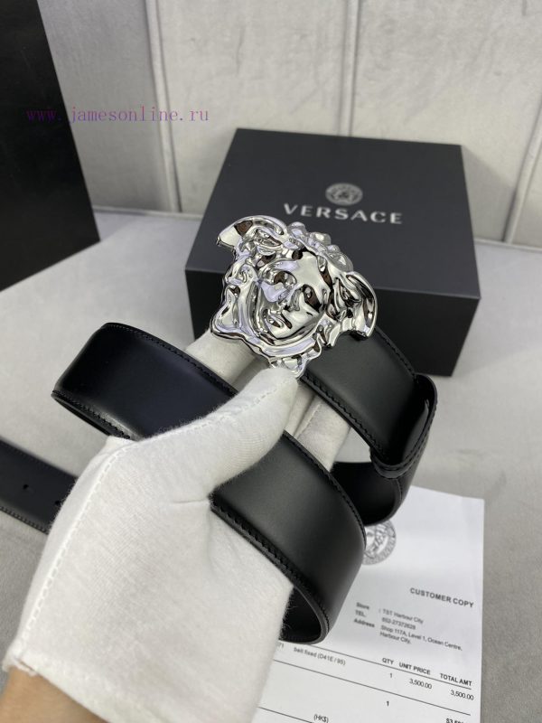 ️, Width 4.0cm Versace This original Versace belt is adorned with the Versace logo 3D Medusa kcd4qr0w - Image 8