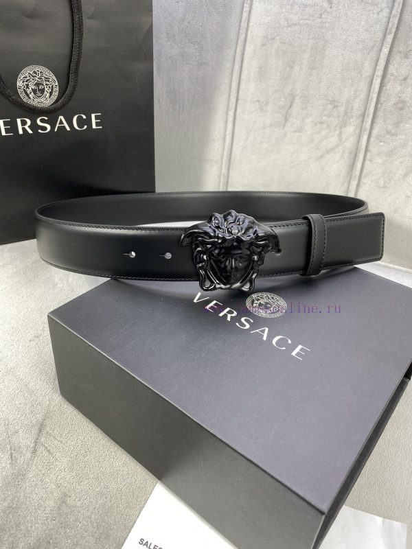 ️, Width 4.0cm Versace This original Versace belt is adorned with the Versace logo 3D Medusa qjaic128 - Image 6