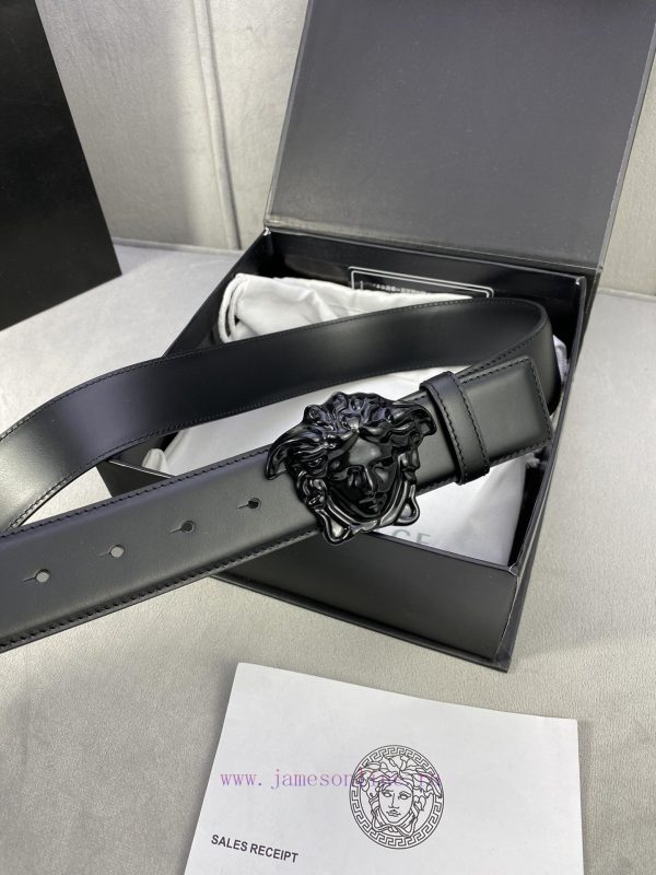 ️, Width 4.0cm Versace This original Versace belt is adorned with the Versace logo 3D Medusa qjaic128 - Image 7
