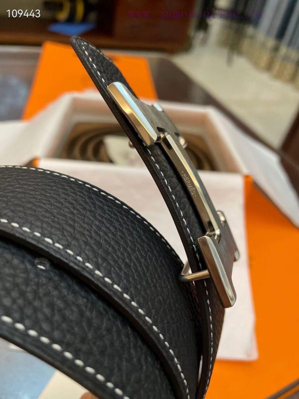 3.8cm, Hermes/Hermes Classic H brushed gold/palladium buckle, imported togo leather lining, 21s2bu6w - Image 7
