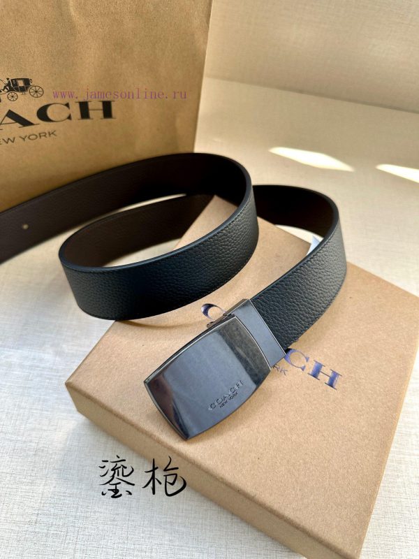 The 3.7cm wide COACH double-sided belt is made of sports calf leather and comes with a class snt27flg - Image 5