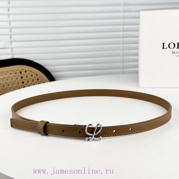 Loewe W2024Ss autumn and winter new smooth calf leather belt with L letter combination needl ux3hciis