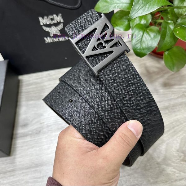 MCM 40MM wide double-sided original calf leather with a single ruthenium palladium plated bu rtoedk10