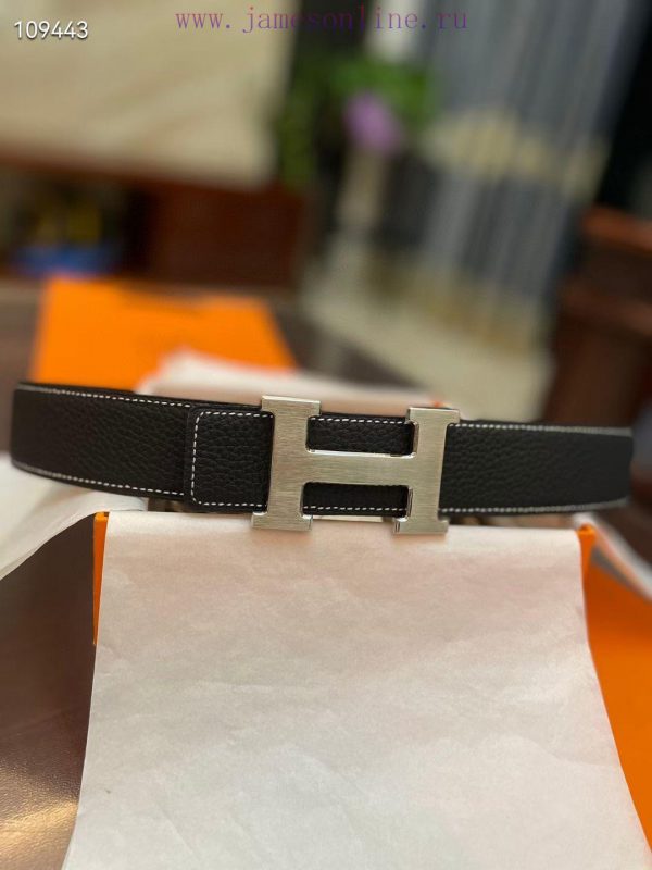 3.8cm, Hermes/Hermes Classic H brushed gold/palladium buckle, imported togo leather lining, fuggfu1u - Image 4