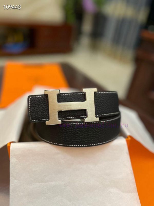 3.8cm, Hermes/Hermes Classic H brushed gold/palladium buckle, imported togo leather lining, fuggfu1u - Image 5