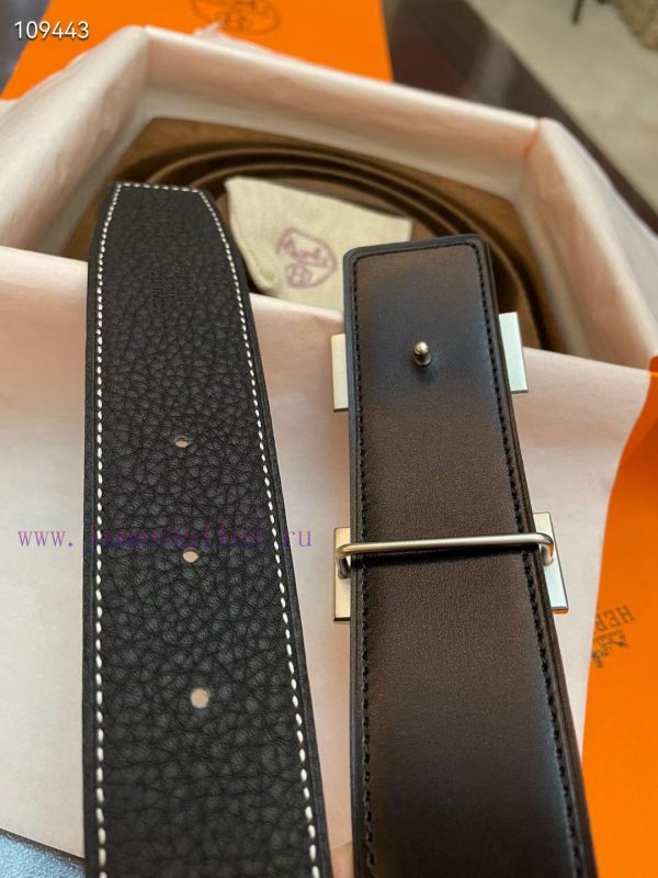 3.8cm, Hermes/Hermes Classic H brushed gold/palladium buckle, imported togo leather lining, fuggfu1u - Image 6
