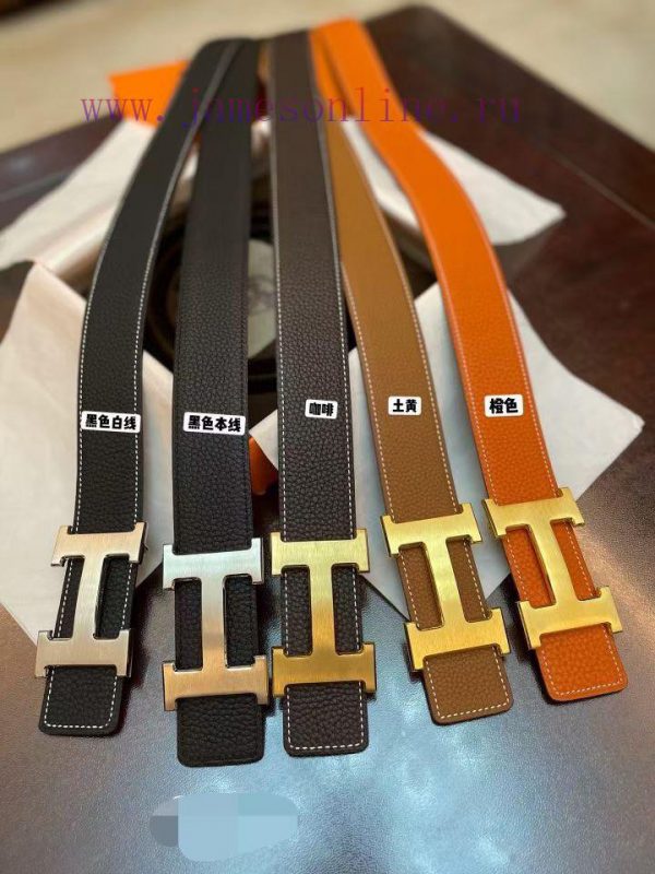 3.8cm, Hermes/Hermes Classic H brushed gold/palladium buckle, imported togo leather lining, 92x7xgxl - Image 8